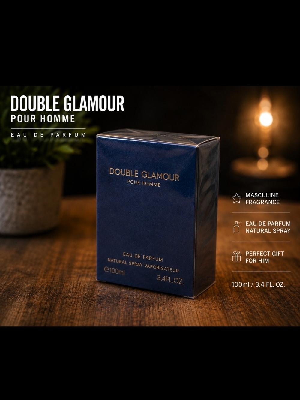 Double Glamour Pour Homme Eau De Parfum 100ml Men's Fragrance Sealed